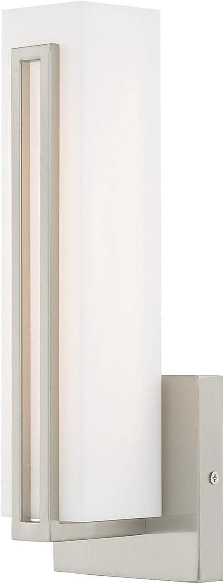 Brushed Nickel Satin White Acrylic LED Vanity Light