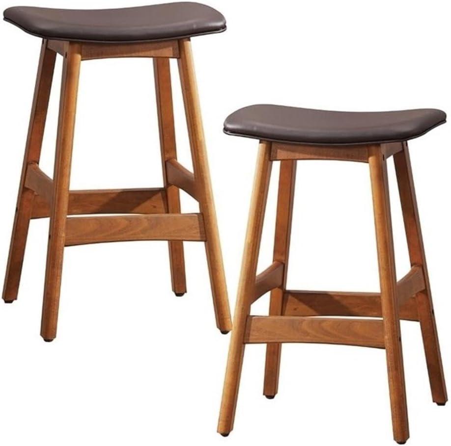 Lexicon Ride Faux Leather Counter Stool in Brown (Set of 2)