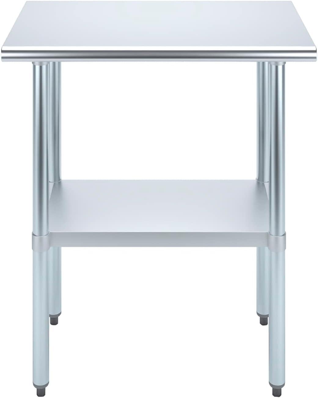 Stainless Steel Work Table with Undershelf. Metal Prep Table. NSF - Certified