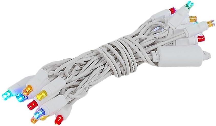 8.5 Foot 20 Light Mini LED Crafting Lights by Novelty Lights, Multicolor LEDs on White Wire, 24 Inch Lead, Non-Connectable Short Fairy Light String