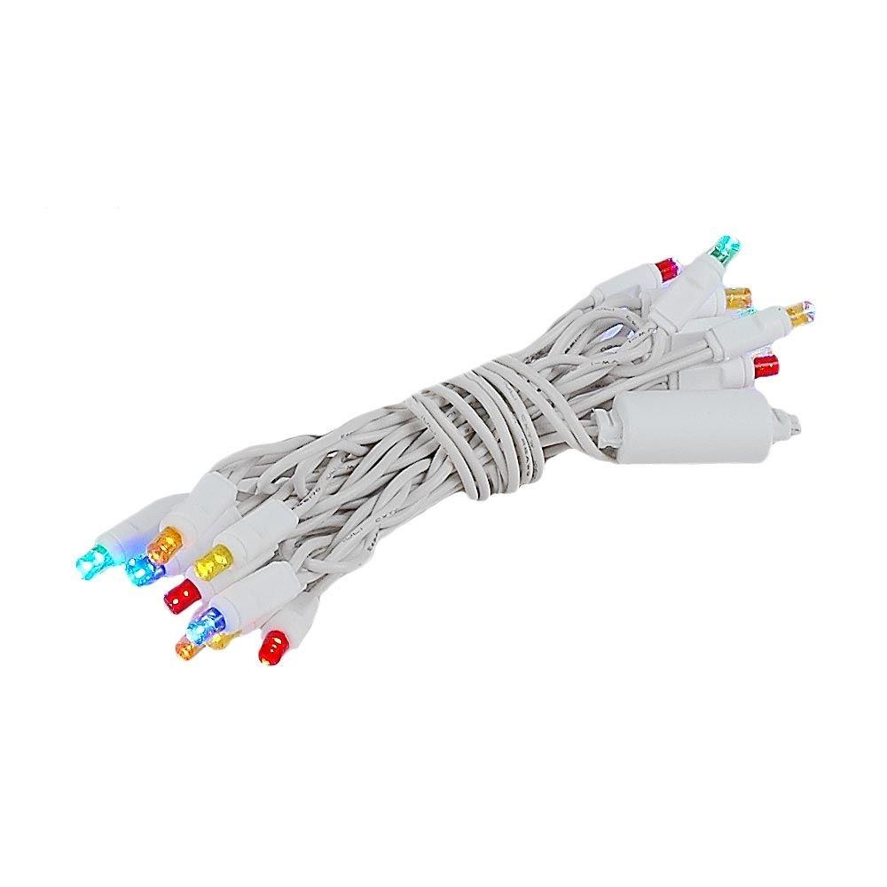 8.5 Foot 20 Light Mini LED Crafting Lights by Novelty Lights, Multicolor LEDs on White Wire, 24 Inch Lead, Non-Connectable Short Fairy Light String