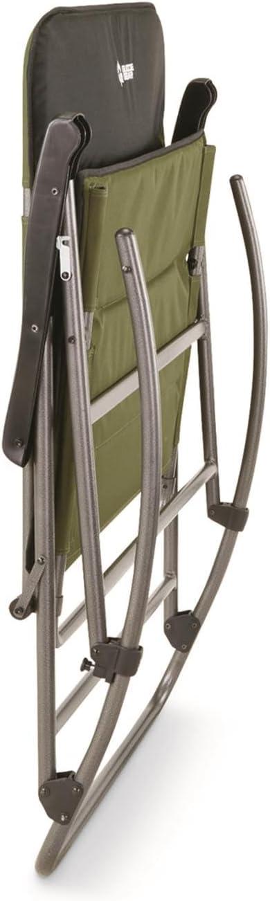 Guide Gear Oversized XXL Rocking Camp Chair, 600-lb. Capacity, Green/Black Hunter Green/Black