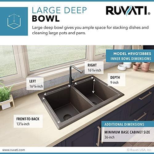 Ruvati 33 x 22 inch epiGranite Top-Mount Granite Composite Kitchen Sink