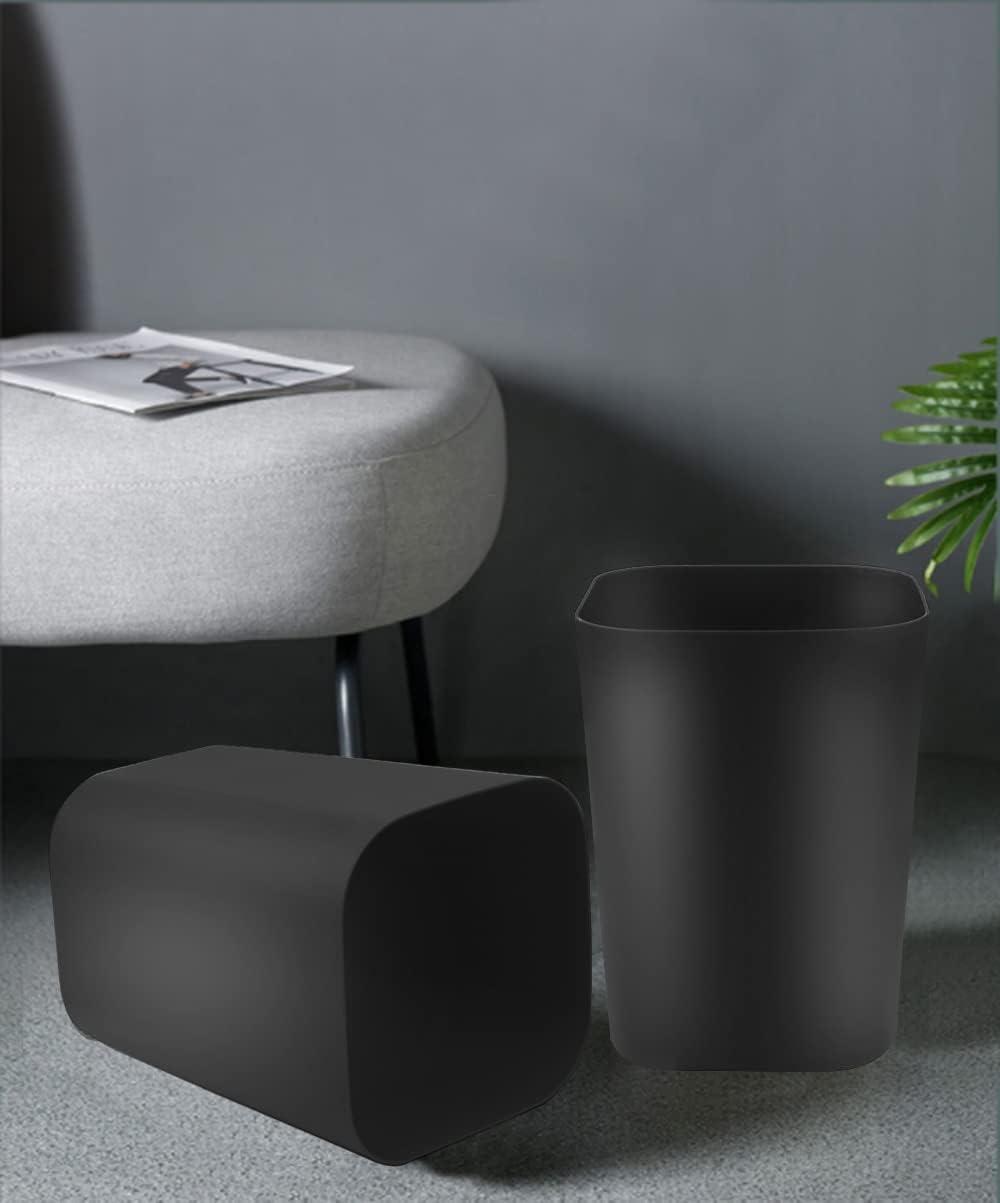 Black Square 2 Gallon Plastic Trash Can