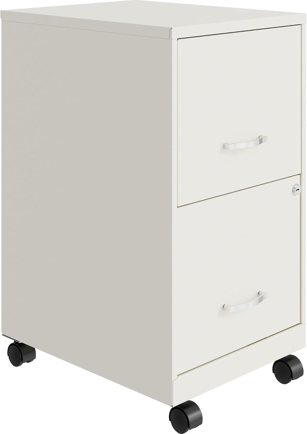 White Steel 4-Drawer Lockable Mobile File Cabinet