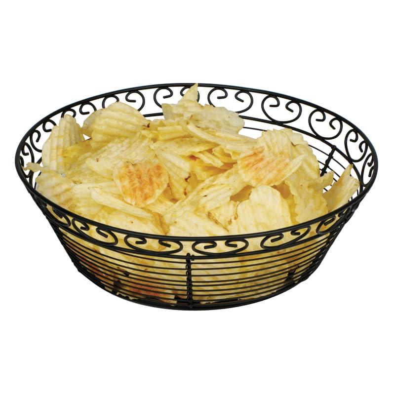 Black Stainless Steel Round Wire Fruit Basket