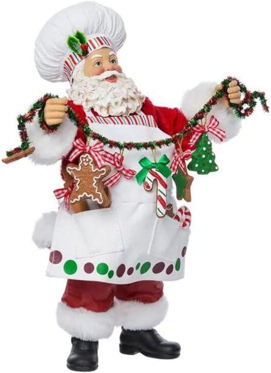 Kurt Adler Fabriche Christmas Chef Santa Figurine, 12-Inch