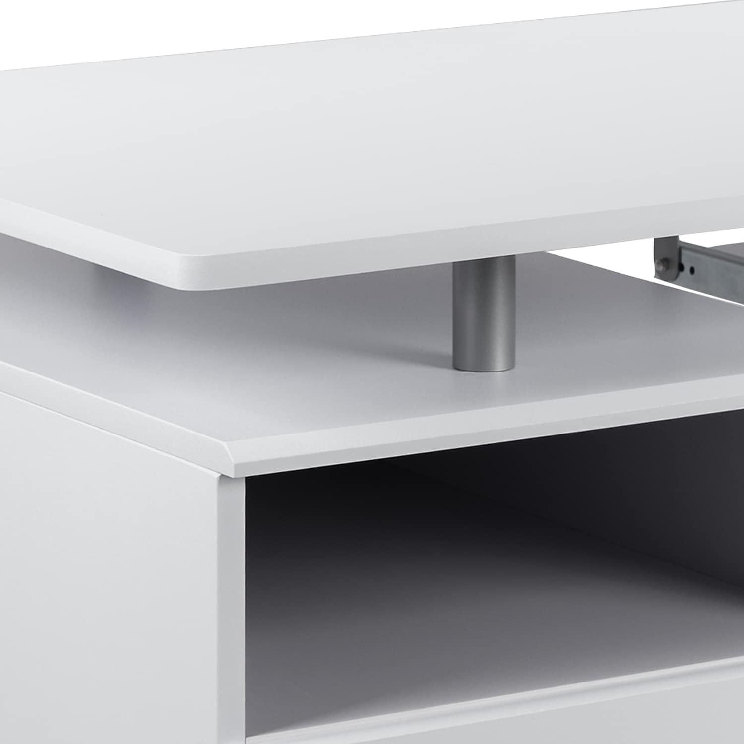 Flash Furniture White Desk with Three Drawer Pedestal and Pull-Out Keyboard Tray