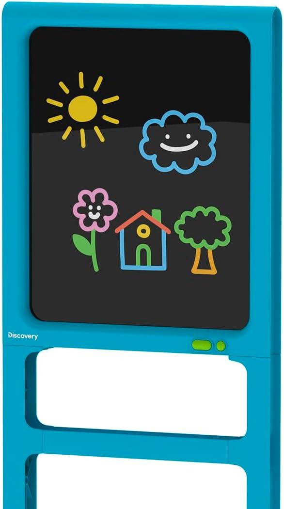 34" Blue Dual-Sided Freestanding Art Easel with Light Board