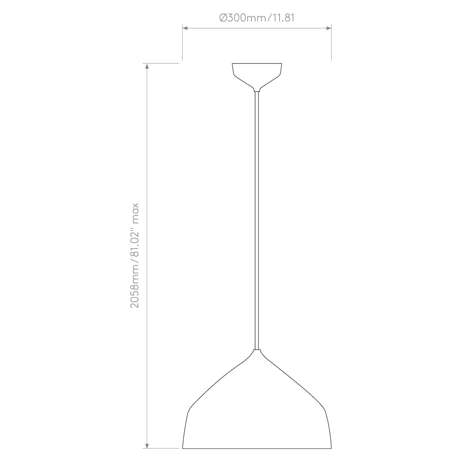 Astro Ginestra 300 Indoor Pendant (Matt Black) - Dry Rated - E26/Medium Lamp, Designed in Britain - 1361005-3 Years Guarantee