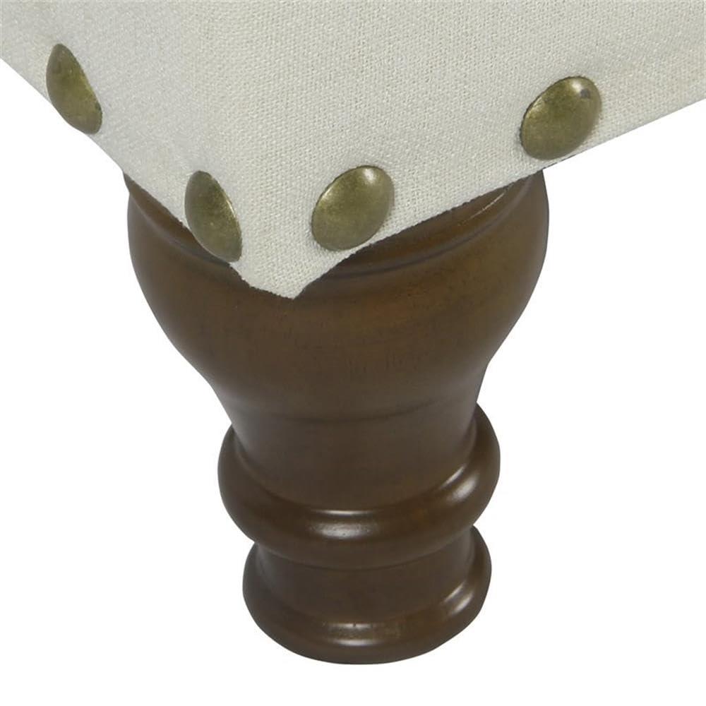 Large Storage Bench with Nailhead Trim Cream - HomePop