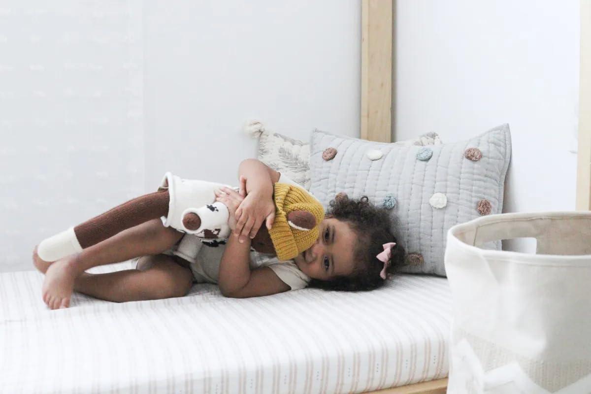 Crane Baby Rectangular Polka Dot 100% Cotton Accent Pillow Cover & Insert for Baby Nursery By