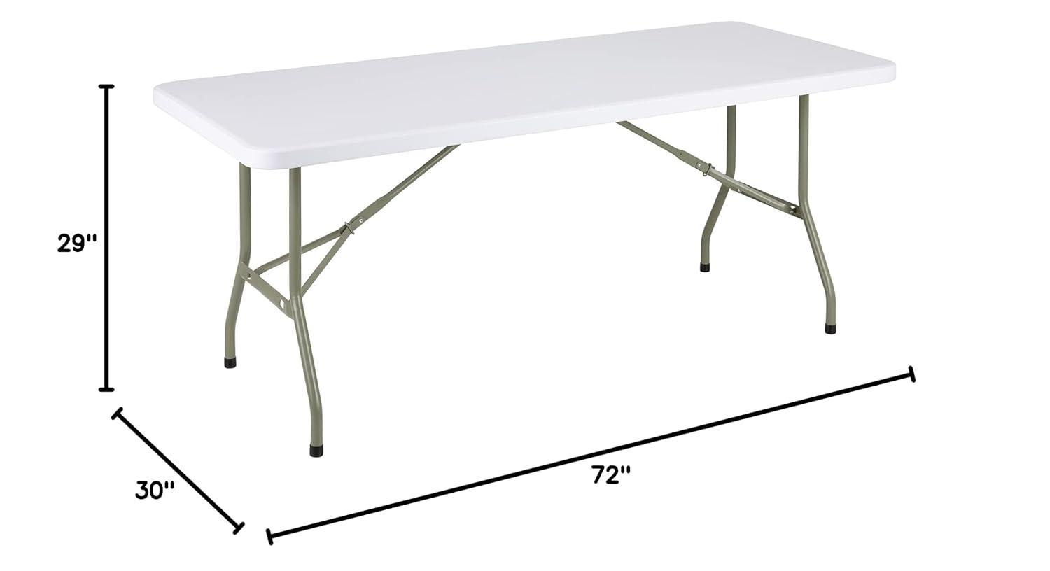 Norwood Commercial Furniture Rectangular Blow-Molded Plastic Indoor/Outdoor Folding Training Table