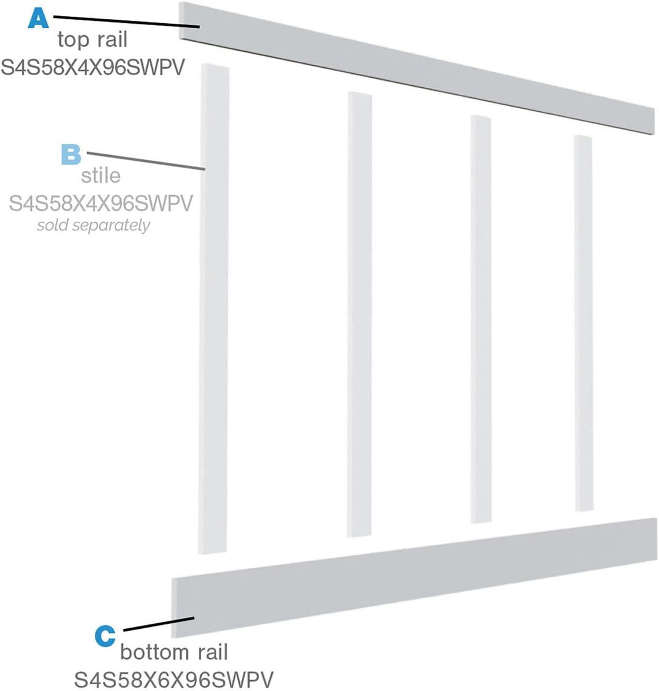 Ekena Millwork Classic Wainscot Systems 3.5'' H x 96'' W x 0.63'' D PVC Wainscot Paneling Kit