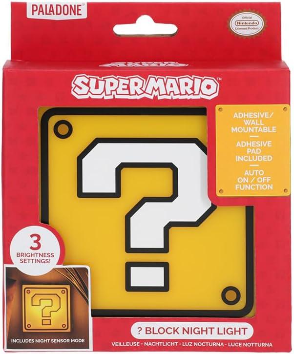 Nintendo Super Mario Question Block Night Light Decor Lamp Video Game Merch LICENSED