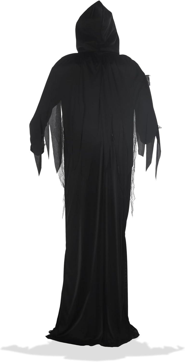 BOO BOX 6.5ft Halloween Animatronic Grim Reaper, Mr. Grim Outdoor Halloween Decoration Standing Poseable Figure, Sound and Motion Activated