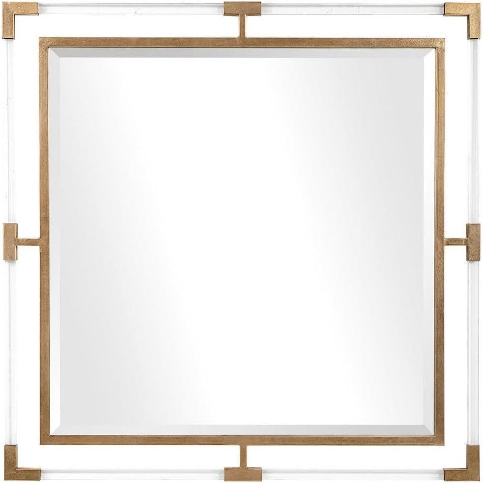 Hyperion Square Mirror - Gold
