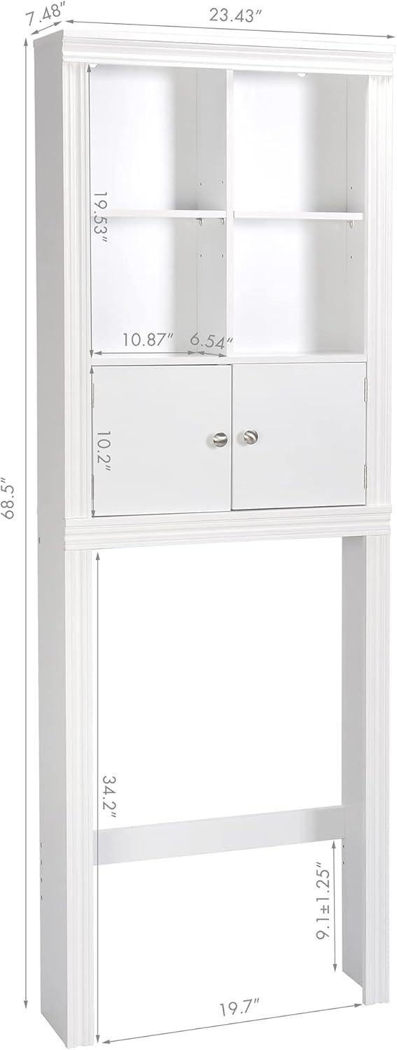 Spirich Home Bathroom Shelf Over The Toilet, Bathroom Cabinet Organizer Over Toilet, Space Saver Cabinet Storage (White)
