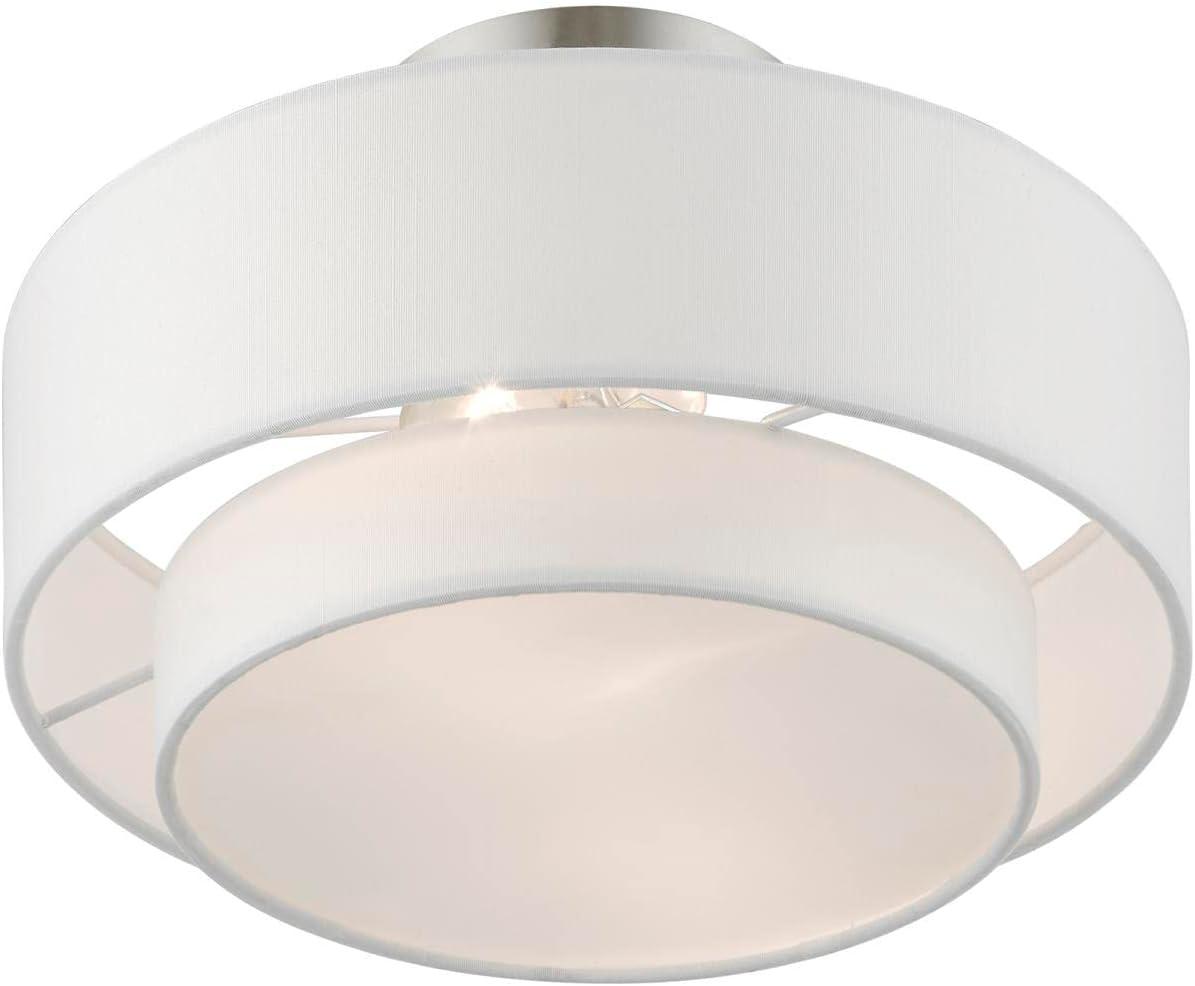 Livex Lighting Meridian 2 - Light Semi-Flush Mount in  Brushed Nickel