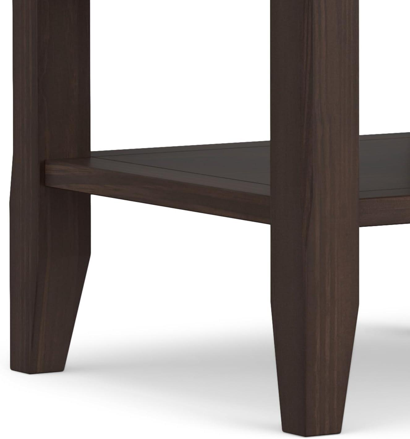 Acadian SOLID WOOD End Table in Warm Walnut Brown