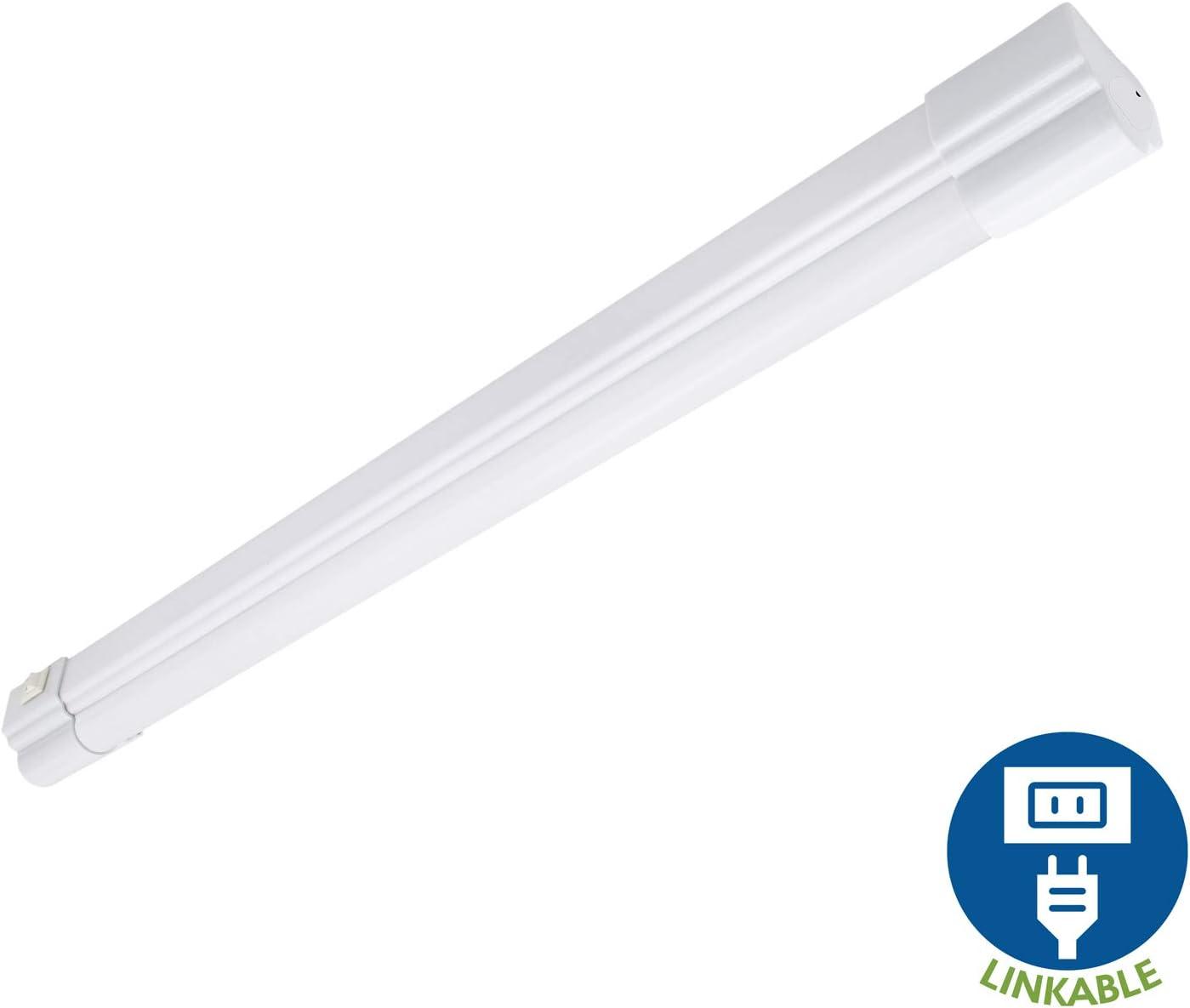 Maxxima 18 in. LED Under Cabinet Light, Linkable, 900 Lumens, 3000K Warm White, White, on/off Switch