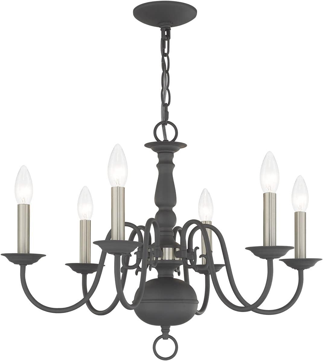 Livex Lighting Williamsburgh 6 - Light Chandelier in  Scandinavian Gray