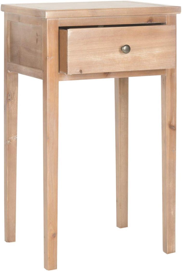 SAFAVIEH Abel Nightstand With Storage Drawer White Birch