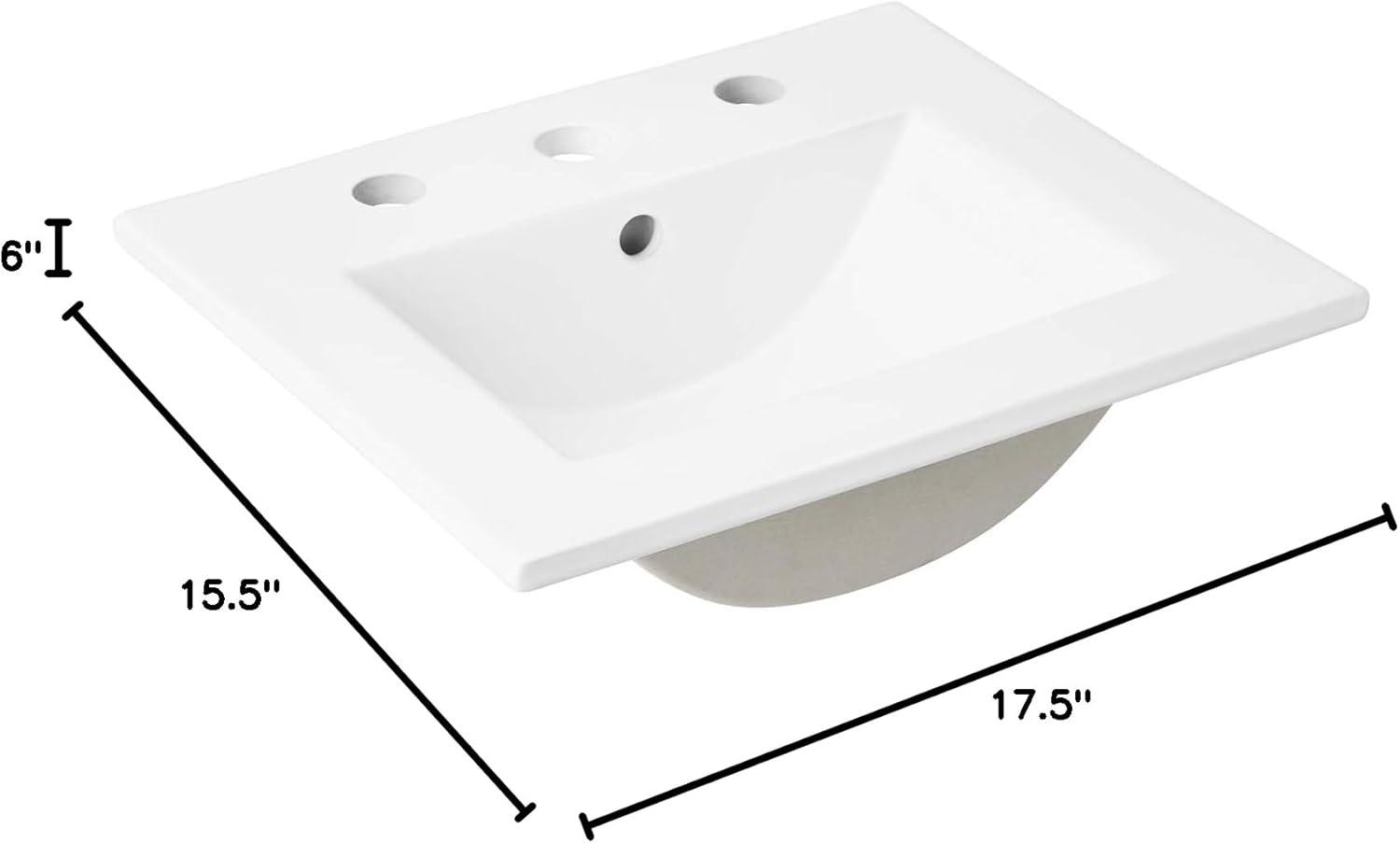 Modway Cayman 18" Bathroom Sink in White