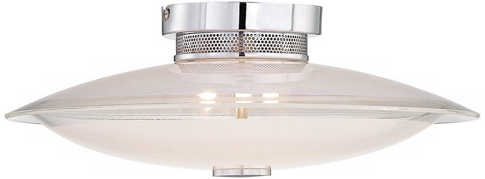 Possini Euro Design Modern Ceiling Light Semi Flush Mount Fixture 15" Wide Chrome 3-Light Clear Frosted Glass Disk for Bedroom Living Room Hallway