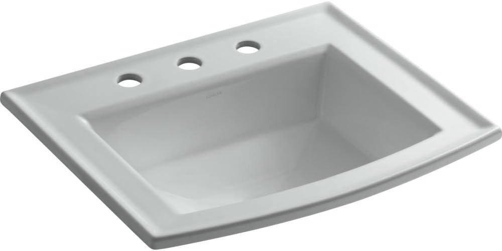 Archer® Vitreous China Rectangular Drop-In Bathroom Sink with Overflow