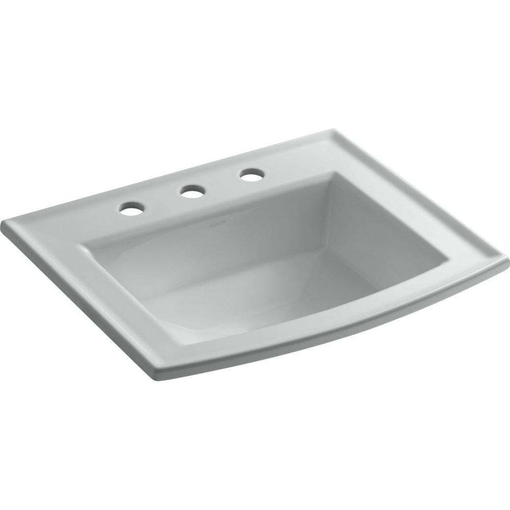 Archer® Vitreous China Rectangular Drop-In Bathroom Sink with Overflow