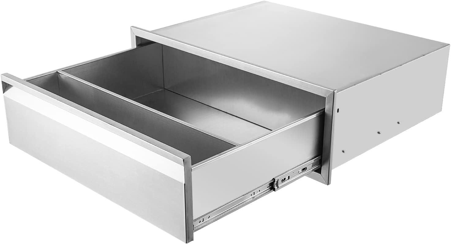 WhizMax Outdoor Kitchen Cabinets with Venting Panel,30x23x10inch,Stainless Steel Drawer Cabinet with Handle for Kitchens or BBQ Patio Grill Station