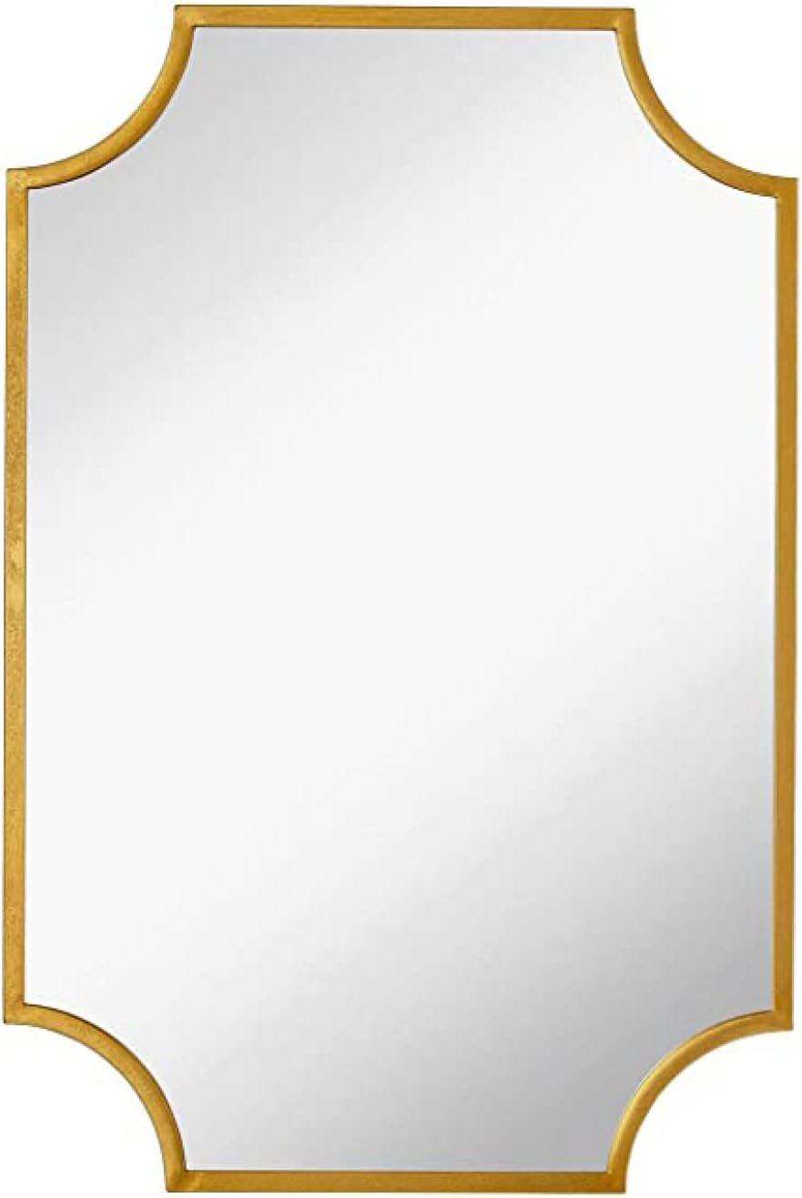 Hamilton Hills Gold Frame Rectangular Wall Mirror - 24x36 Large Decorative Beveled Mirrors for Bathroom, Vanity, Hallway or Entry - Modern & Luxe Home Art Decor - Wall-Mounted Rectangle Accent Mirror