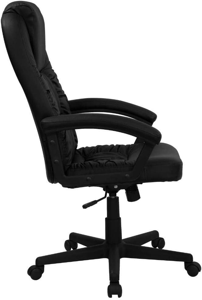 Flash Furniture Hansel High Back Black LeatherSoft Executive Swivel Office Chair with Arms