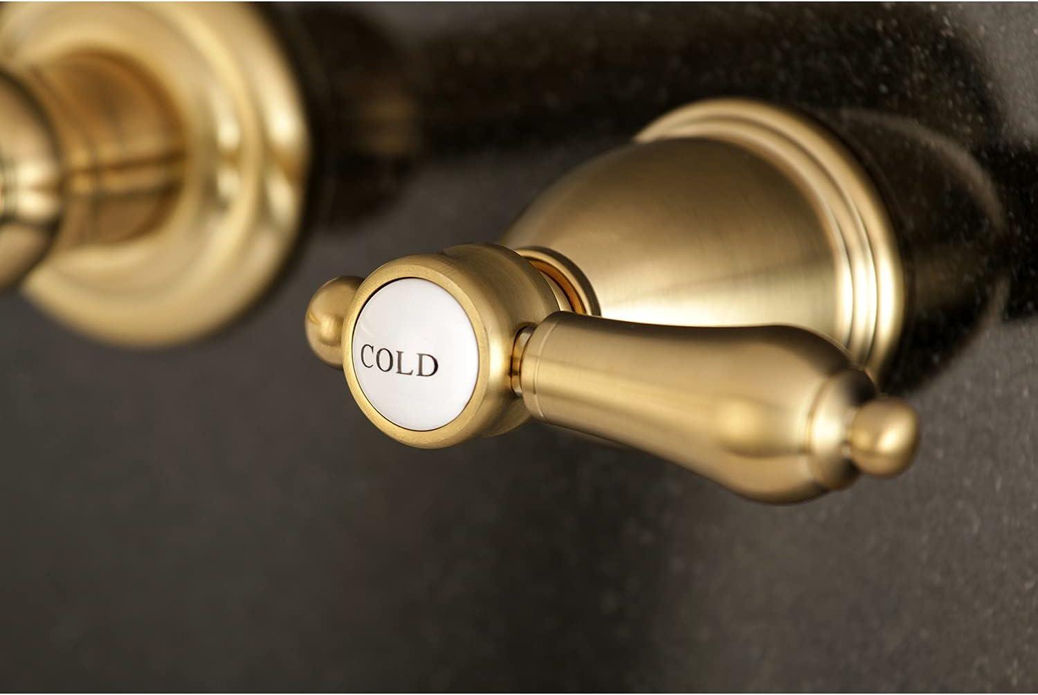 Kingston Brass Heirloom Two-Handle 3-Hole Wall Mount Bathroom Faucet