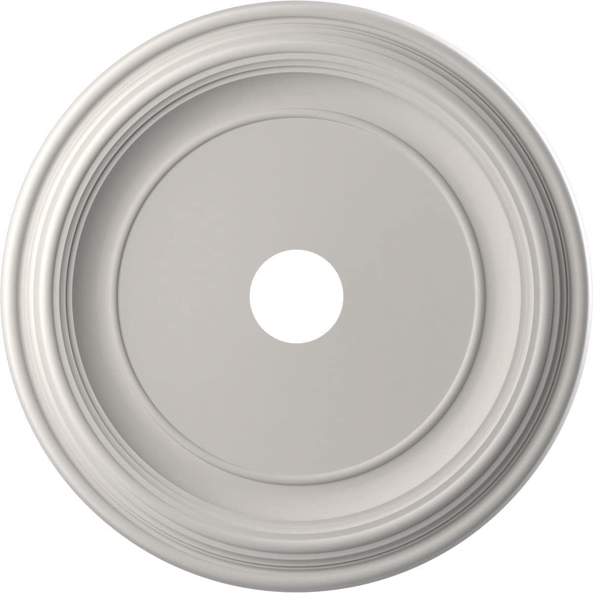 Ekena Millwork 22"OD x 3 1/2"ID x 1 1/2"P Traditional Thermoformed PVC Ceiling Medallion (Fits Canopies up to 13 1/2"), UltraCover Satin Blossom White