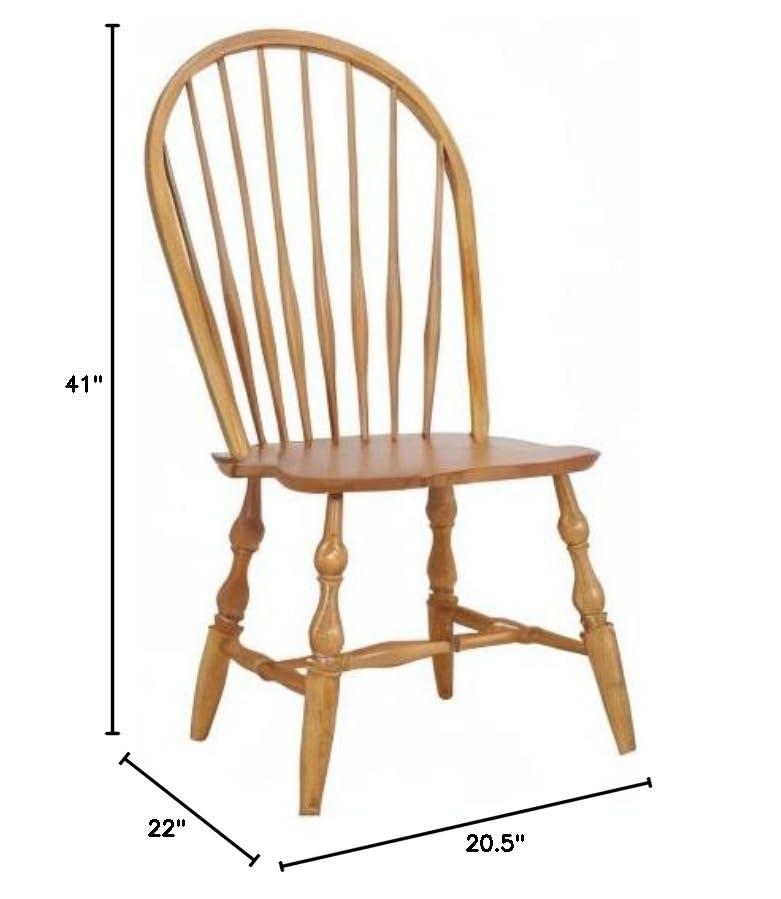 Sunset Trading Oak Selections 18" Wood Windsor Dining Chair in Oak (Set of 2)
