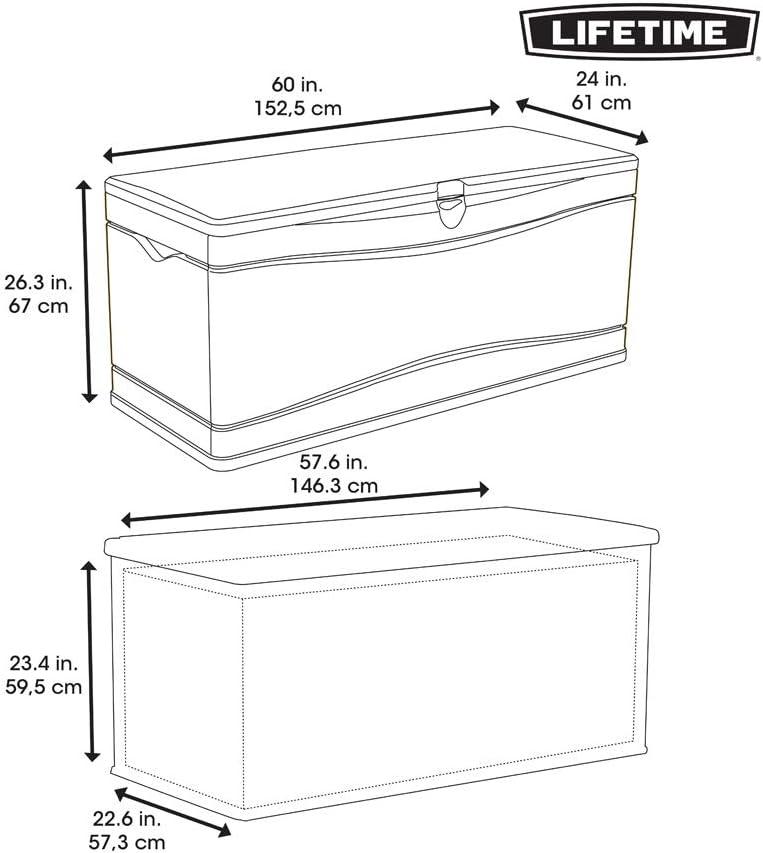 Lifetime Lifetime 60'' W 130 Gallons Water Resistant Polyethylene Plastic Lockable Deck Box