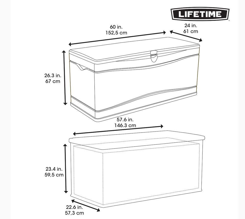 Lifetime Lifetime 60'' W 130 Gallons Water Resistant Polyethylene Plastic Lockable Deck Box