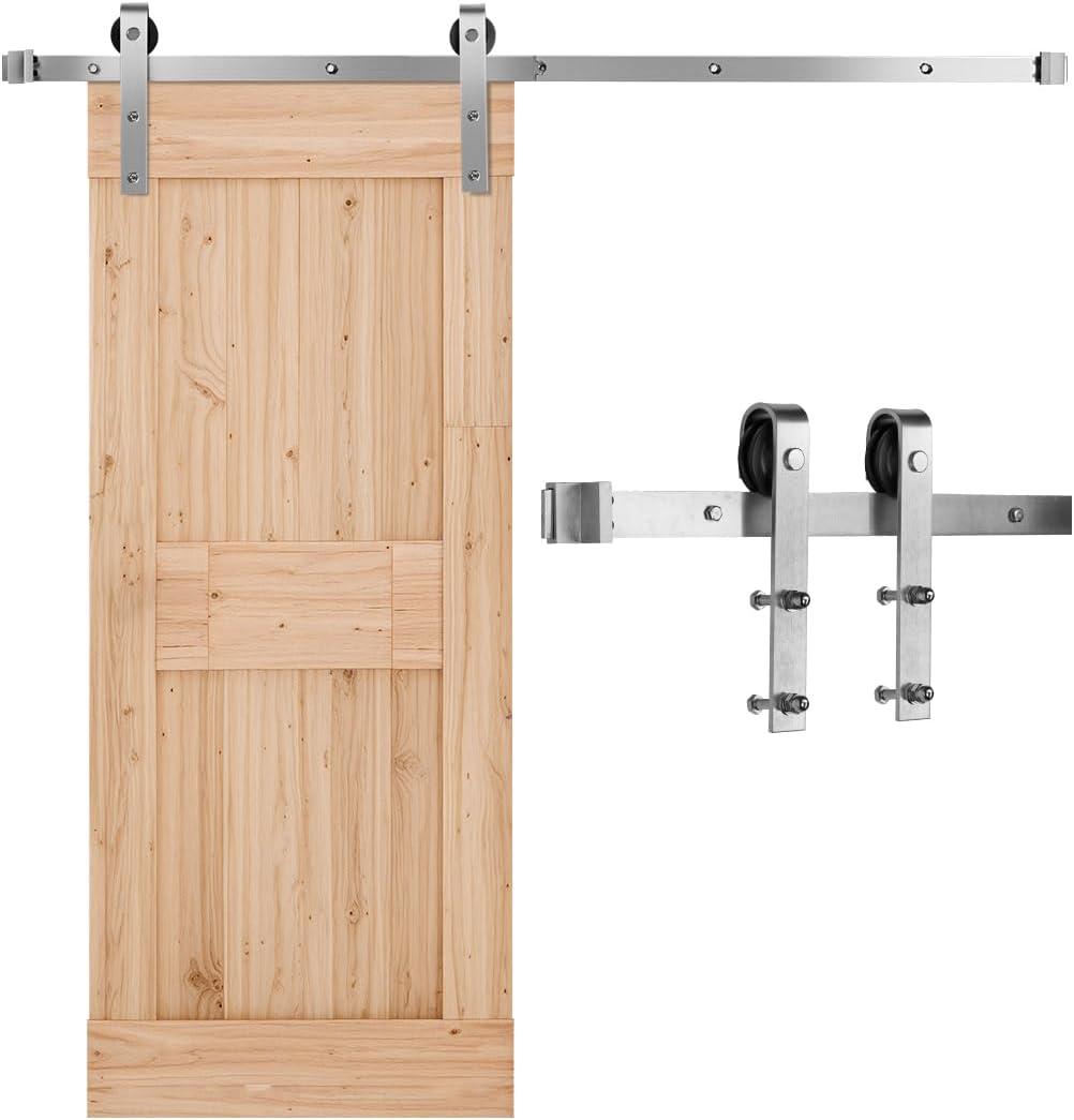 VEVOR Black Steel Single Door Barn Door Hardware Kit Standard Single