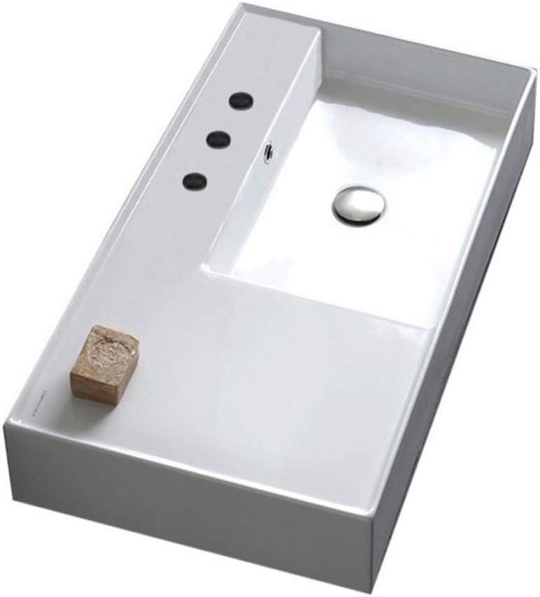 Scarabeo 32'' White Ceramic Rectangular Wall-Mount Sink