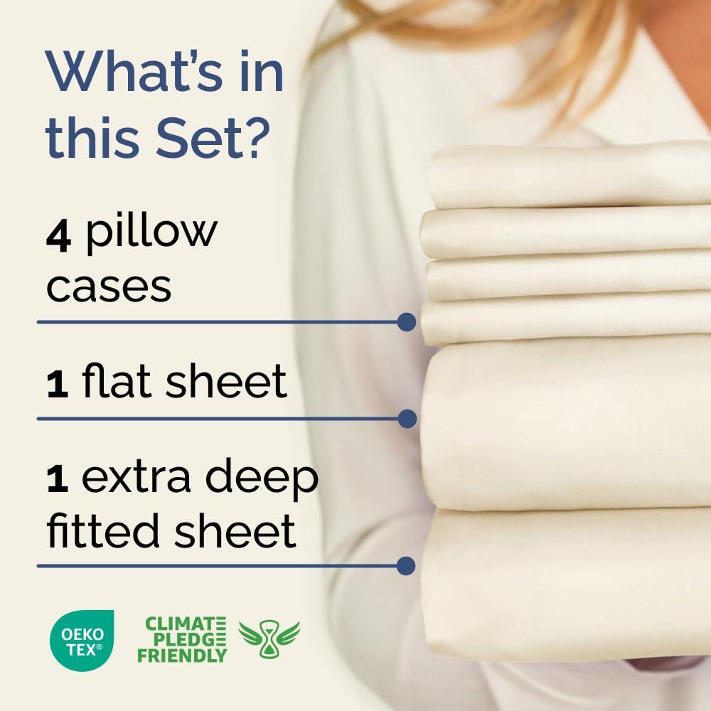 CGK Linens 6 Piece Extra Deep Pocket Ultra Soft & Cooling Sheet Set