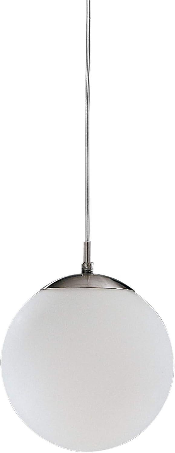 Matte Nickel Frosted Glass Globe Pendant Light