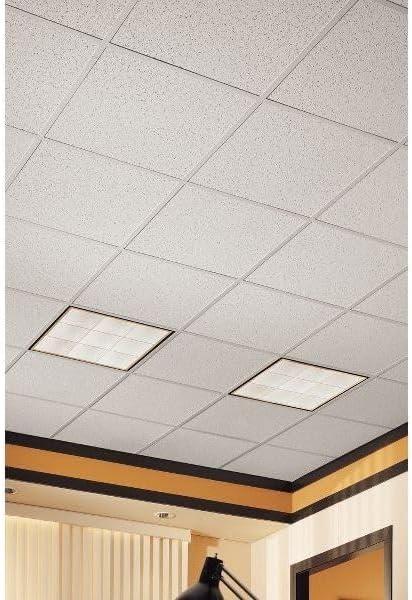 Armstrong 2x2 CORTEGA Acoustic Ceiling Tiles for Suspended Ceiling Grids, 16-tiles per pack, White