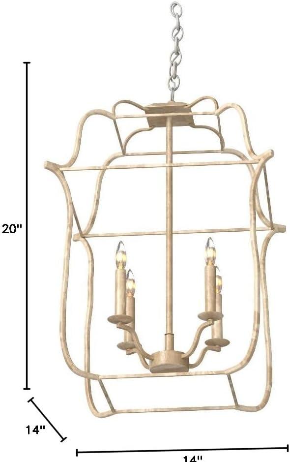 Century Silver Leaf 4-Light Lantern Chandelier