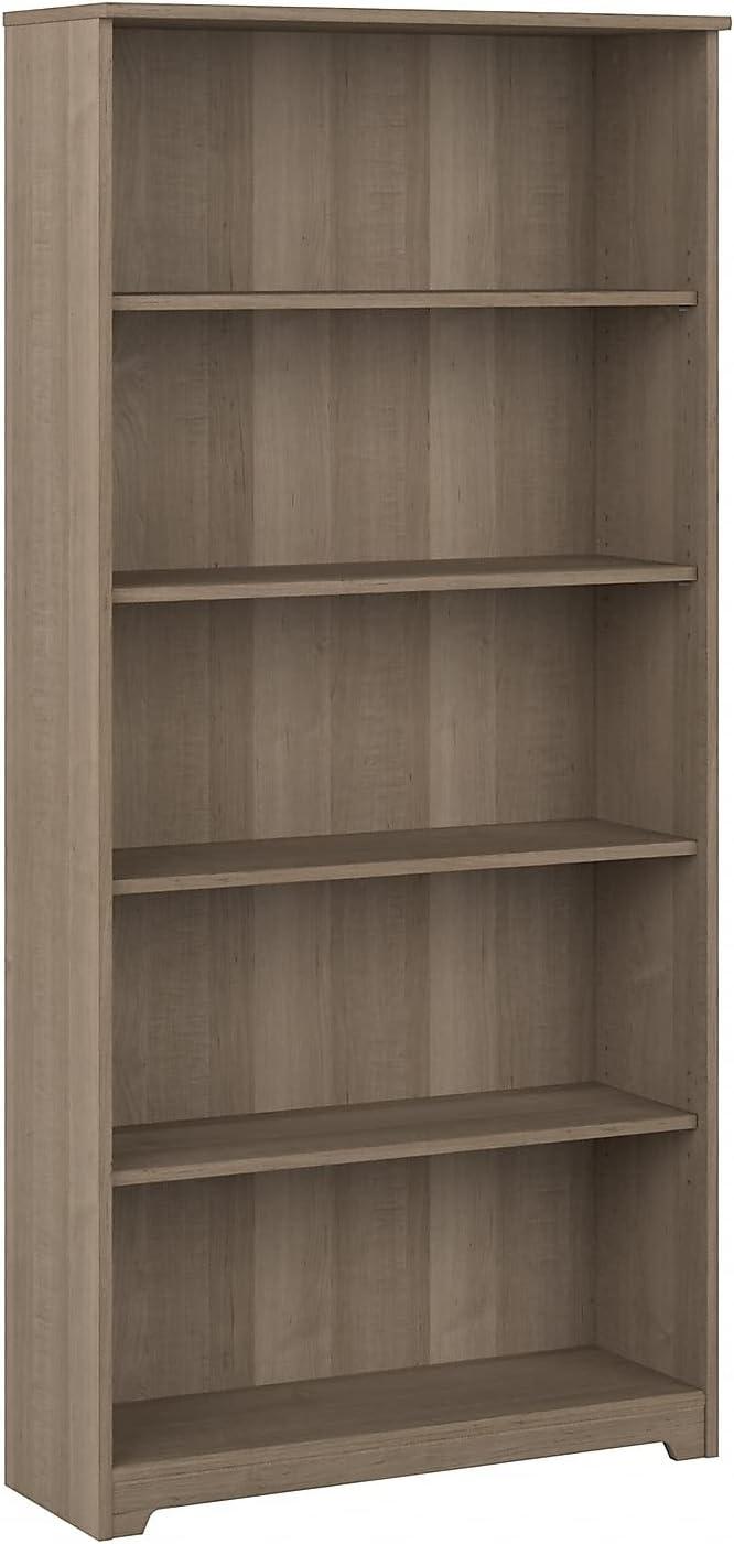 Ash Gray Adjustable 5-Shelf Floor-Standing Bookcase