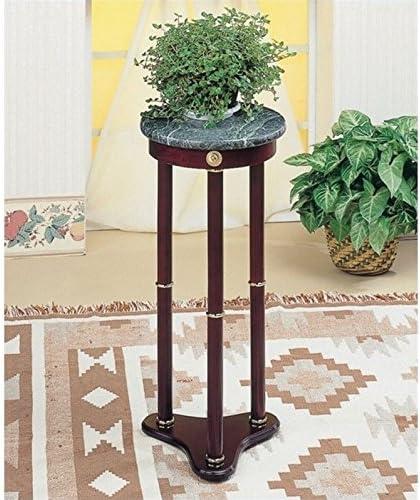 Merlot and Green Round Marble Top Accent Table