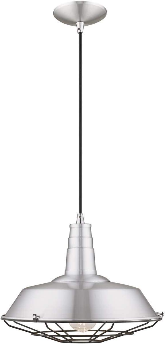 Livex Lighting Metal Shade 1 - Light Chandelier in  Brushed Aluminum