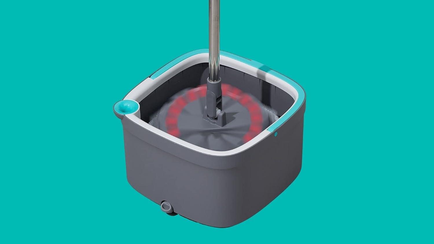 Adjustable Stainless Steel Microfiber Flat Mop with Dual Compartment Bucket