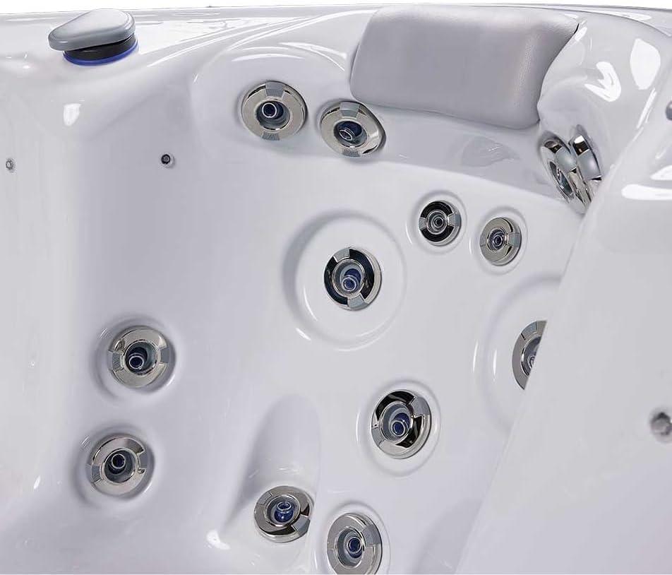 New York 6 - Person 49 - Jet Acrylic Square Hot Tub with Ozonator in White